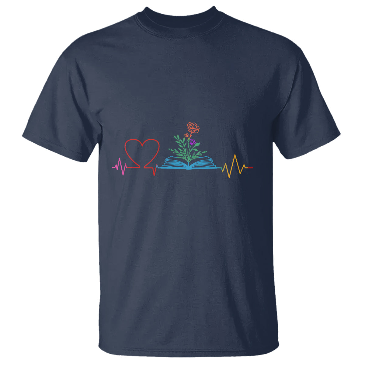floral-book-t-shirt-literature-heart-for-books-lover