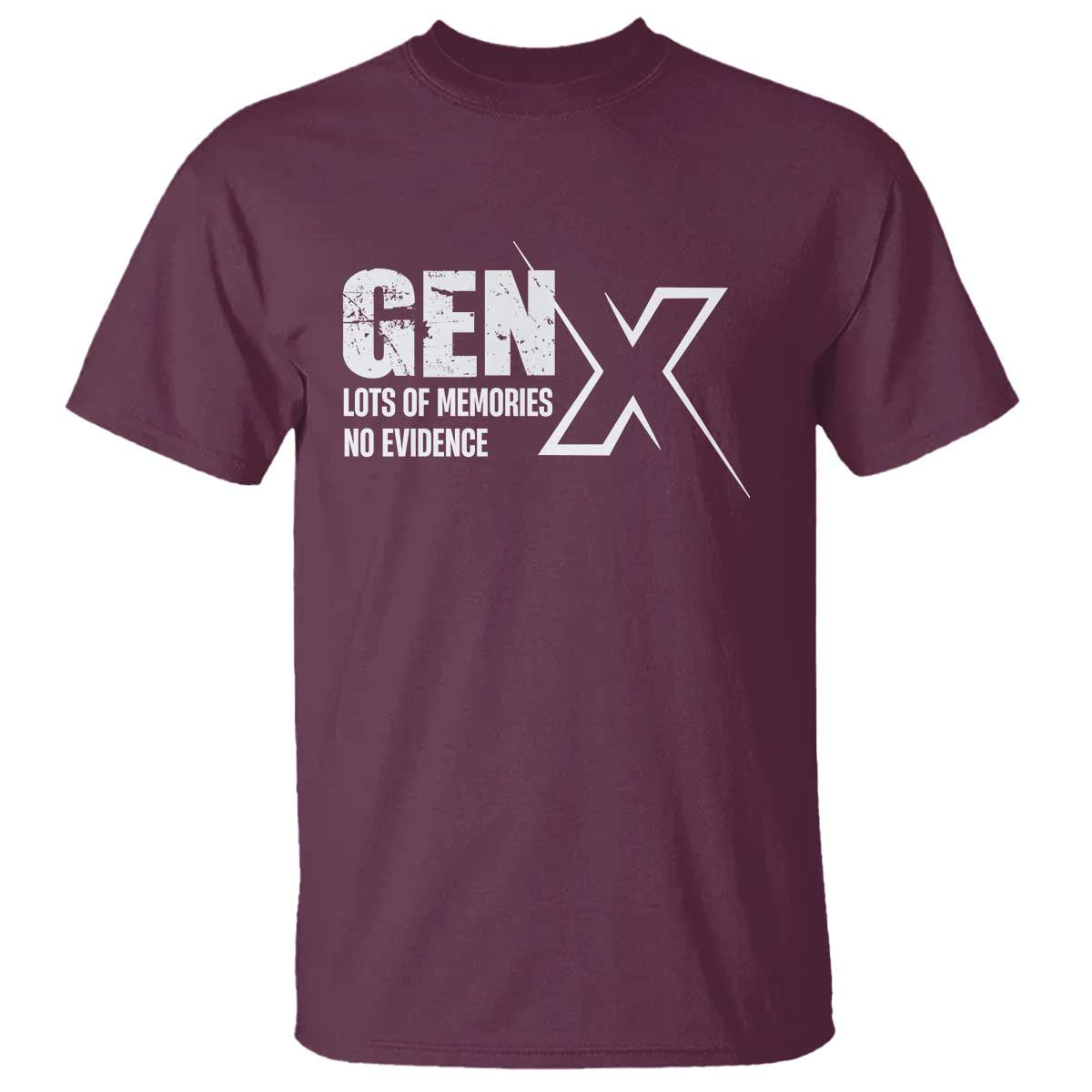 funny-gen-x-lots-of-memories-no-evidence-t-shirt
