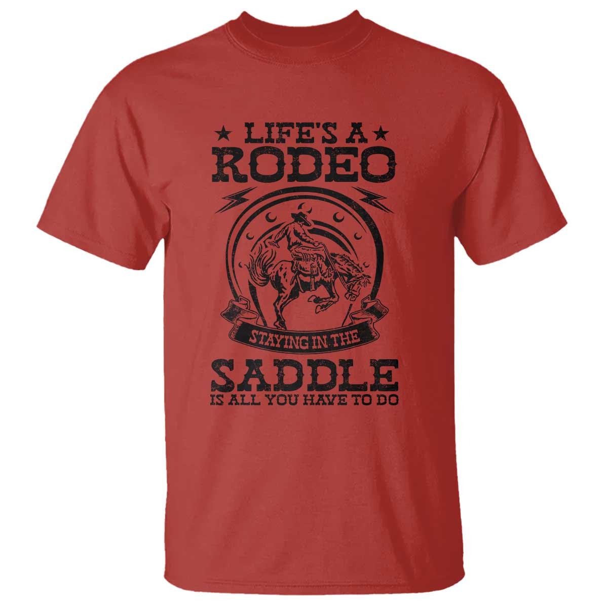 western-cowboy-t-shirt-lifes-a-rodeo-staying-in-the-saddle-is-all-you-have-to-do