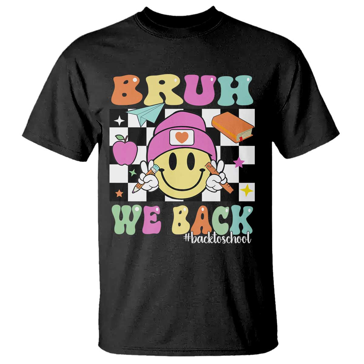 bruh-we-back-t-shirt-back-to-school-retro-groovy-smiley-face