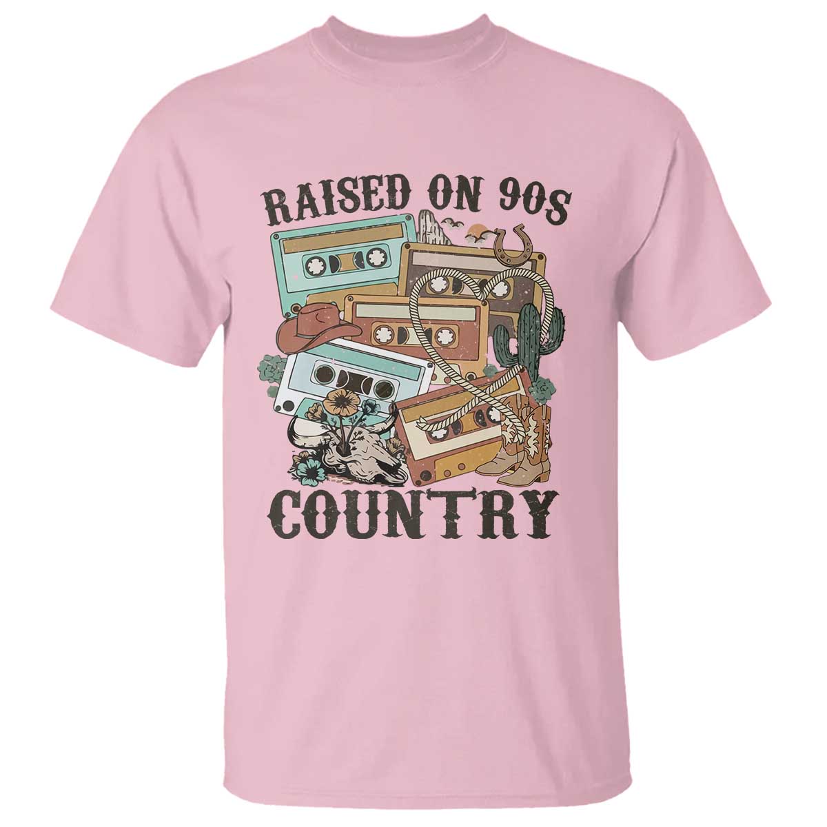 funny-western-country-t-shirt-raised-on-90s-country-mixtape