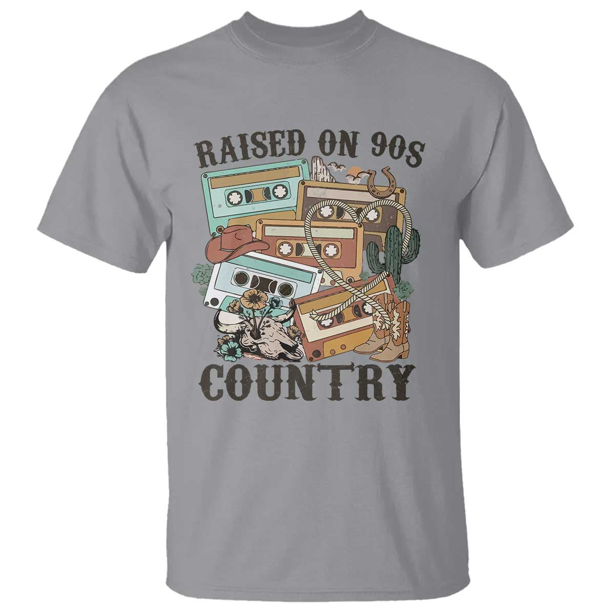 funny-western-country-t-shirt-raised-on-90s-country-mixtape