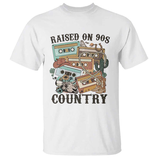 funny-western-country-t-shirt-raised-on-90s-country-mixtape