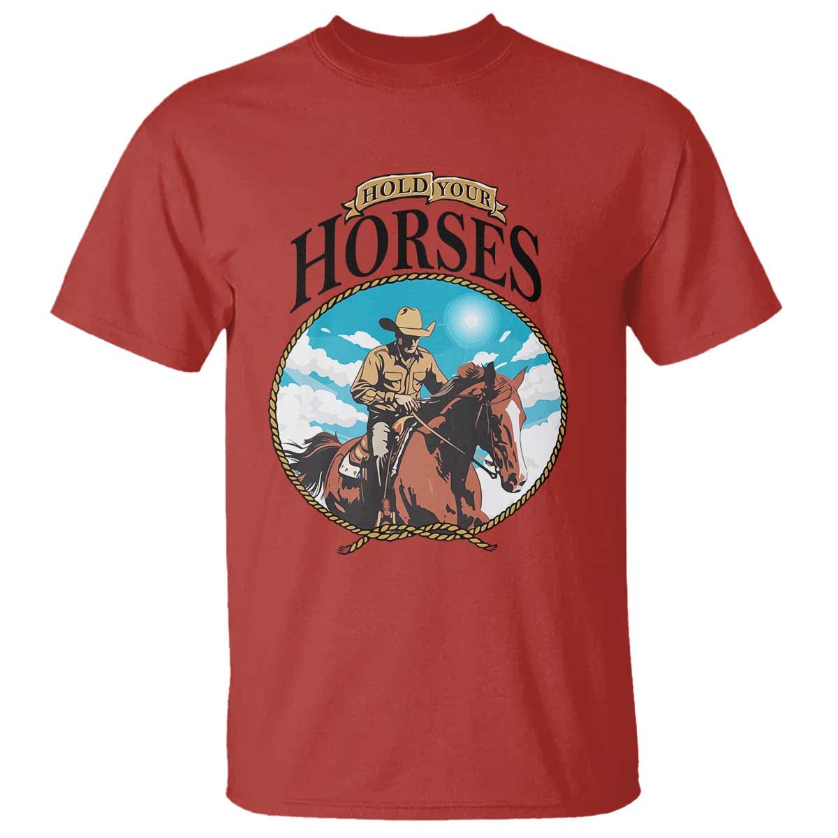 funny-western-country-t-shirt-hold-your-horses-cowboy-rodeo
