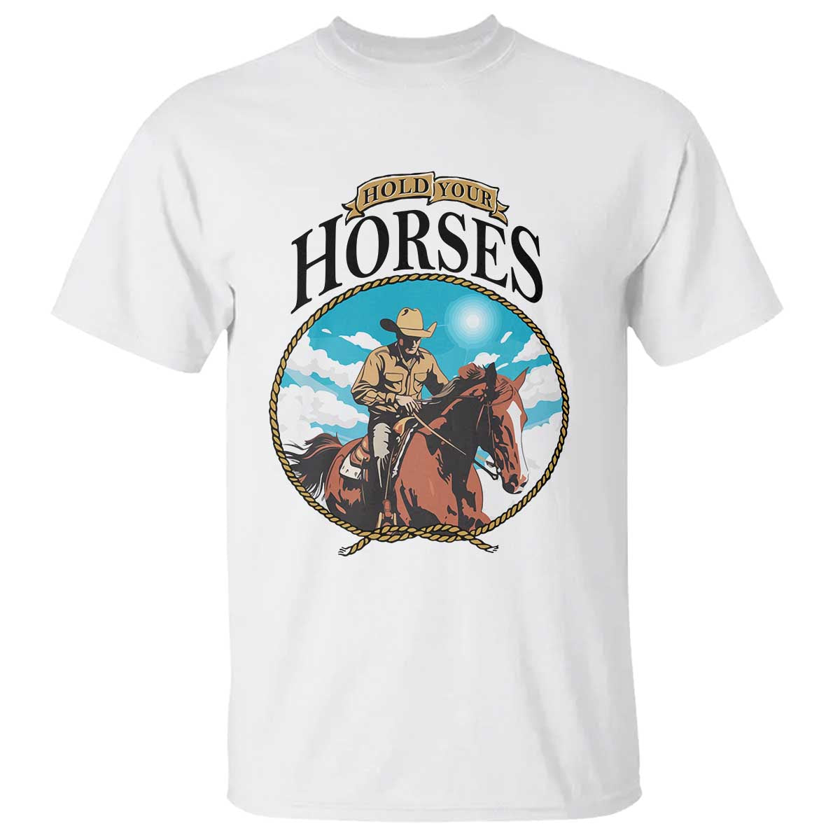funny-western-country-t-shirt-hold-your-horses-cowboy-rodeo