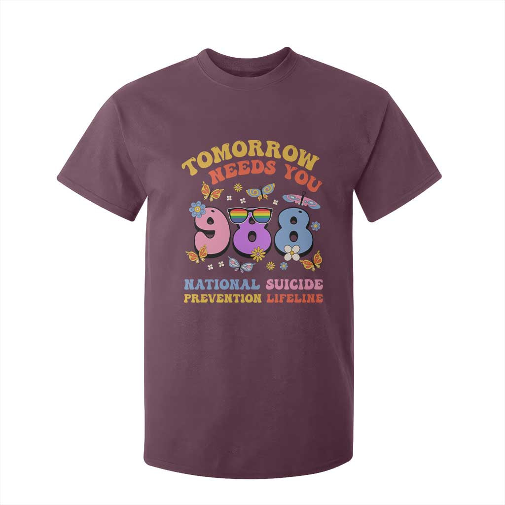Tomorrow Needs You 988 Suicide Prevention T Shirt For Kid Retro National Suicide Prevention Lifeline Support