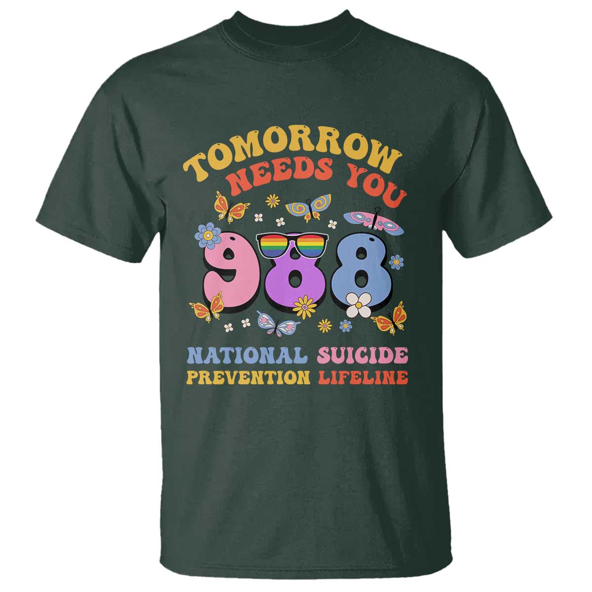 Tomorrow Needs You 988 Suicide Prevention T Shirt Retro National Suicide Prevention Lifeline Support