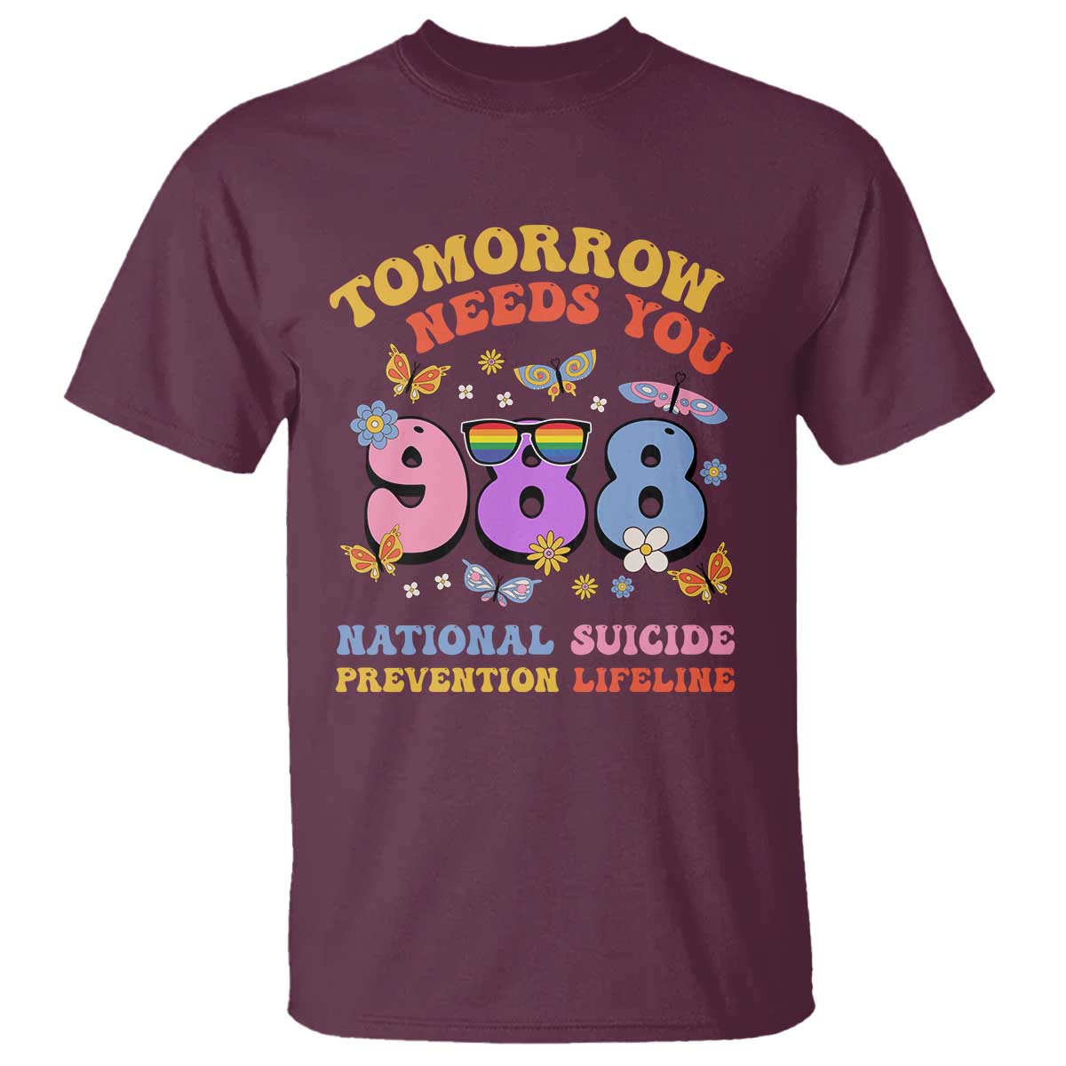 Tomorrow Needs You 988 Suicide Prevention T Shirt Retro National Suicide Prevention Lifeline Support