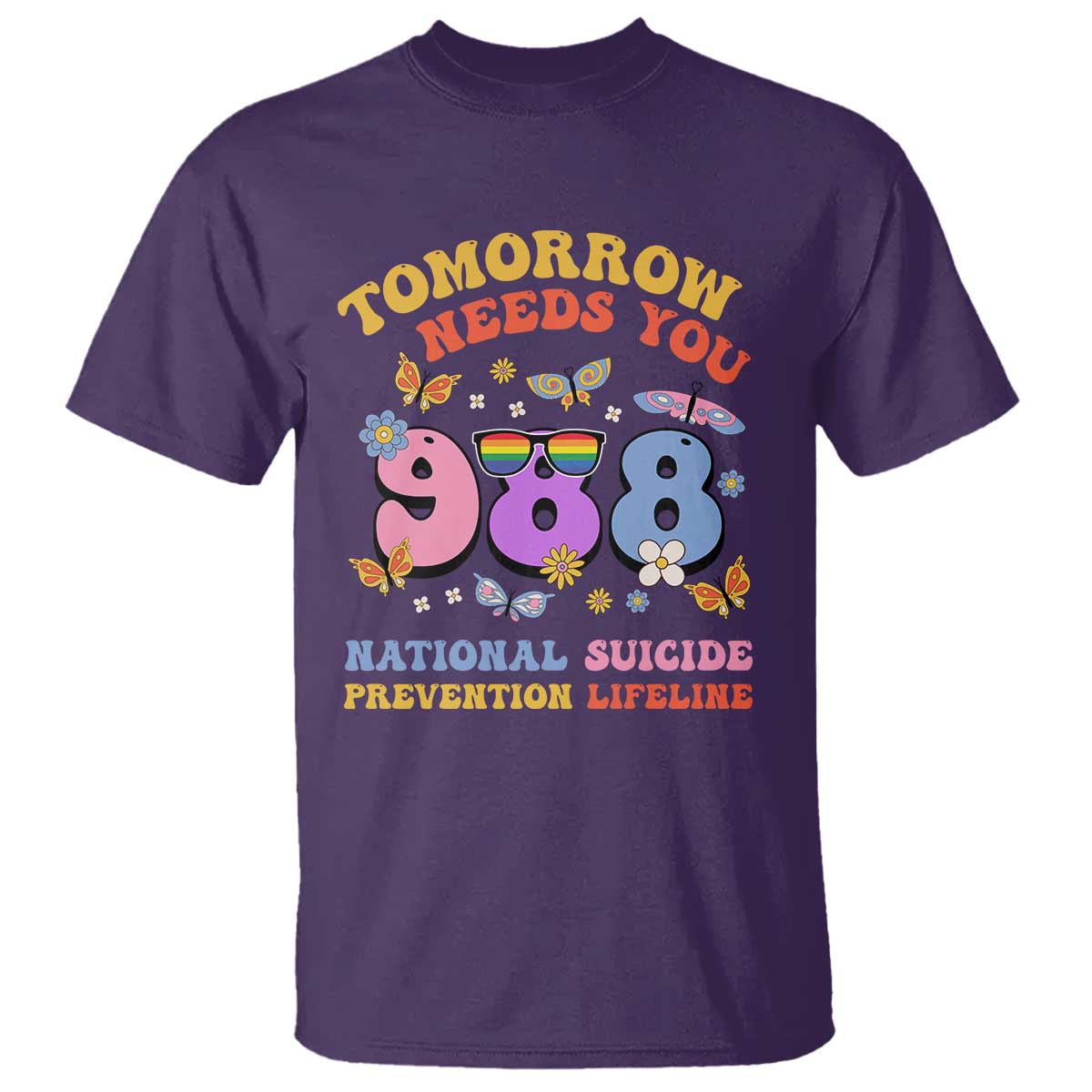 Tomorrow Needs You 988 Suicide Prevention T Shirt Retro National Suicide Prevention Lifeline Support