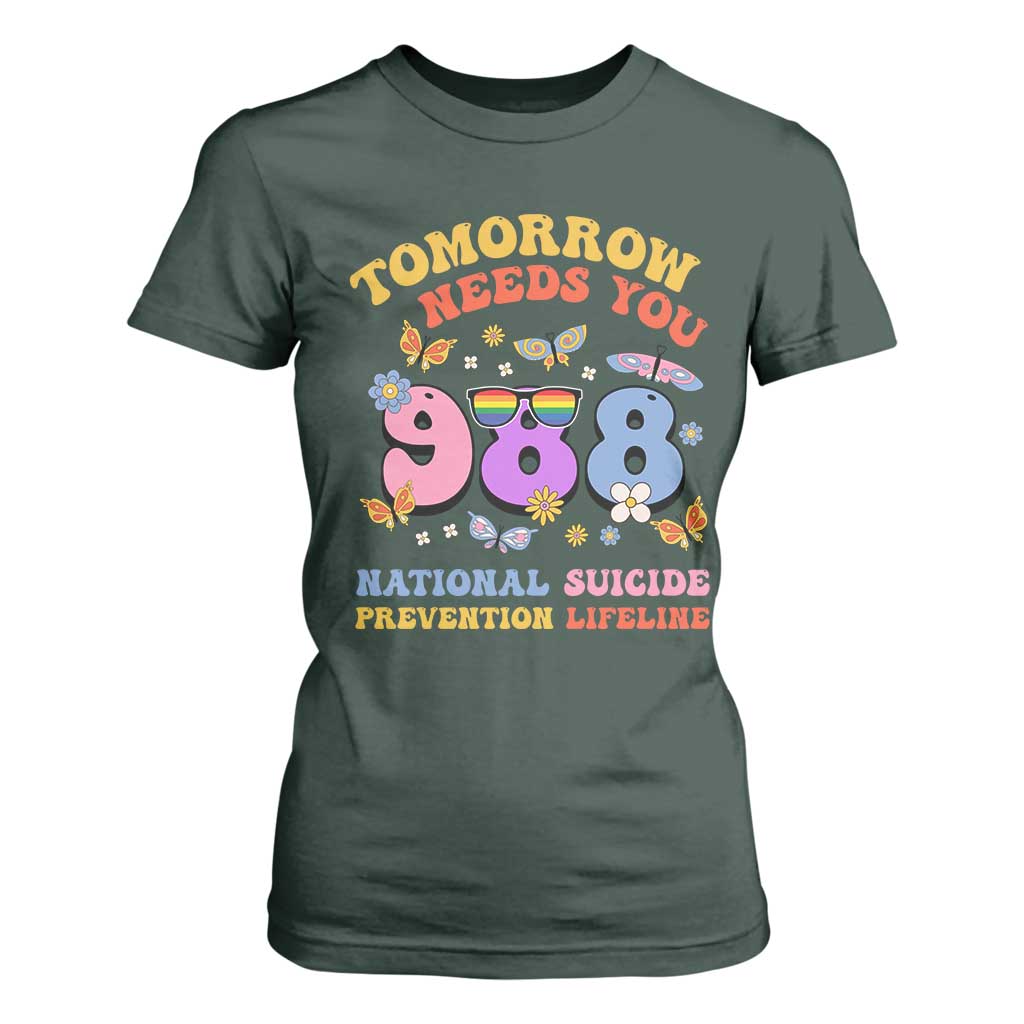 Tomorrow Needs You 988 Suicide Prevention T Shirt For Women Retro National Suicide Prevention Lifeline Support