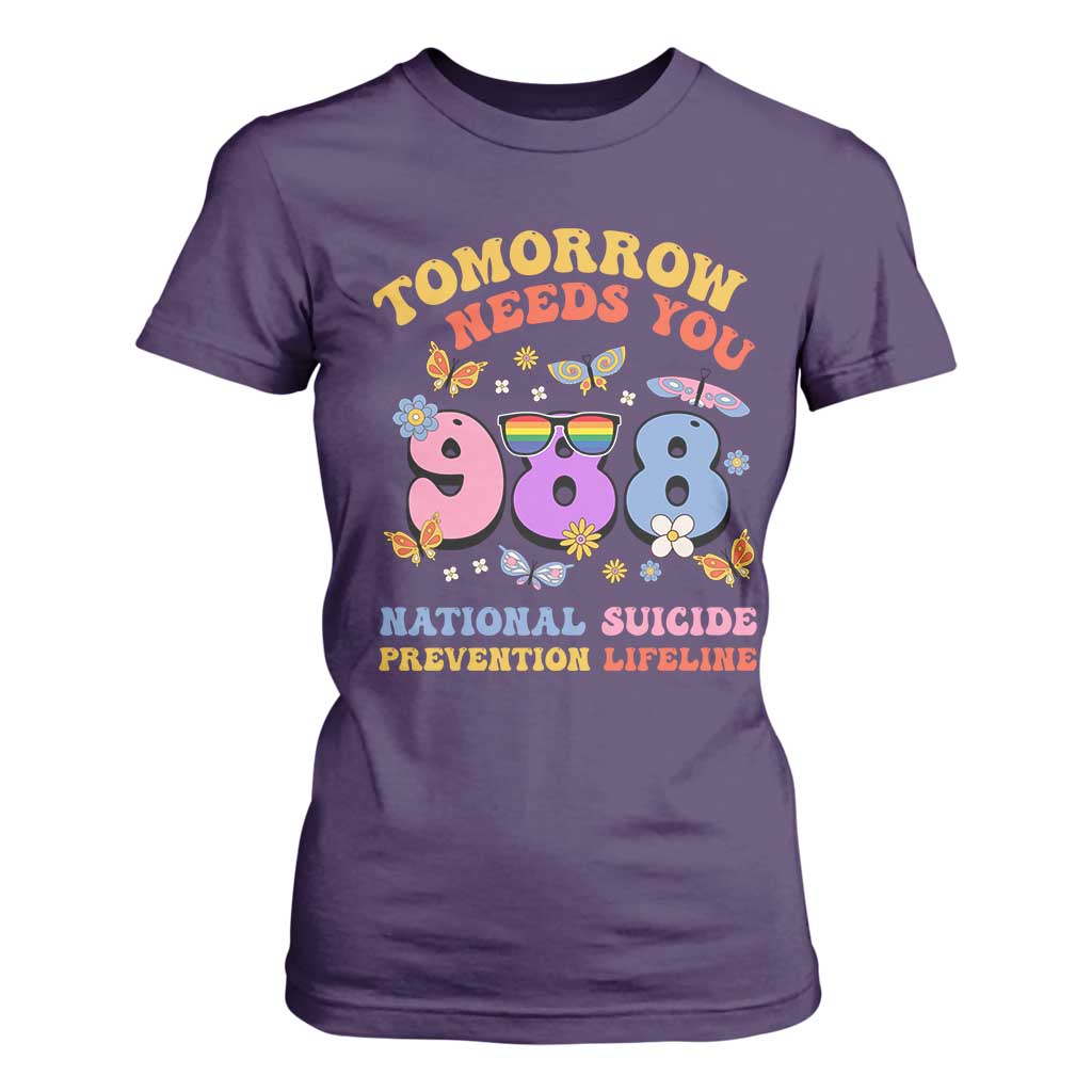 Tomorrow Needs You 988 Suicide Prevention T Shirt For Women Retro National Suicide Prevention Lifeline Support