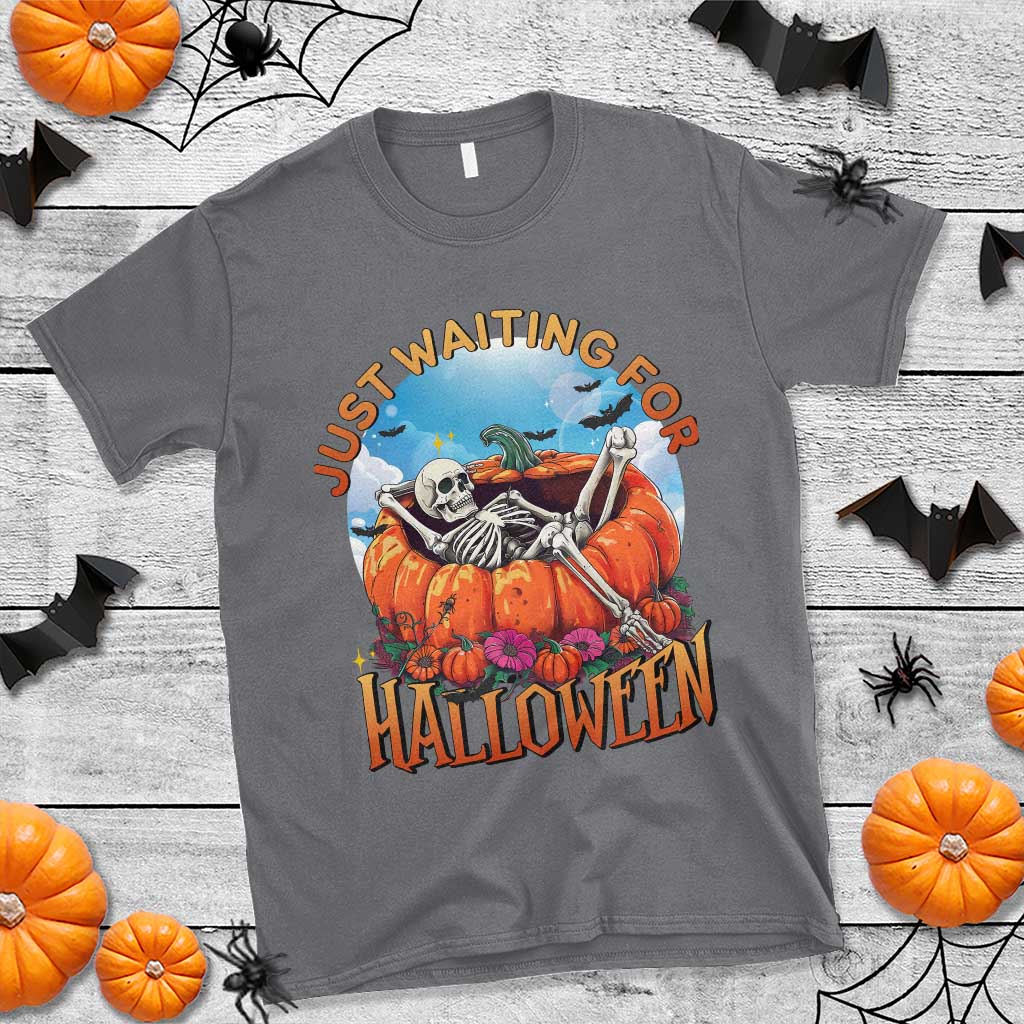 just-waiting-for-halloween-t-shirt-spooky-skeleton-pumpkin-summer-vibes