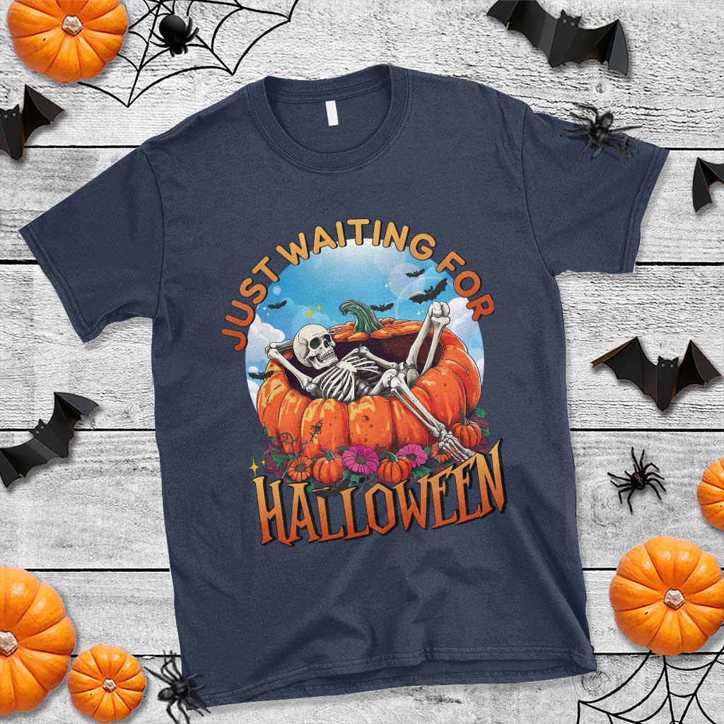 just-waiting-for-halloween-t-shirt-spooky-skeleton-pumpkin-summer-vibes