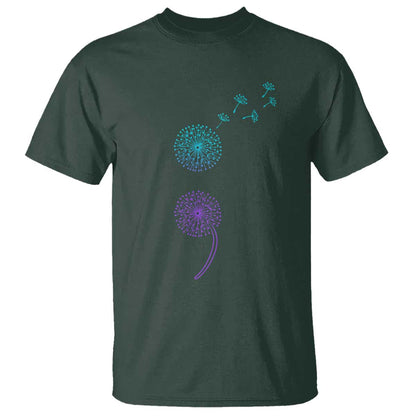Semicolon Suicide Prevention Support Dandelion Graphic T Shirt