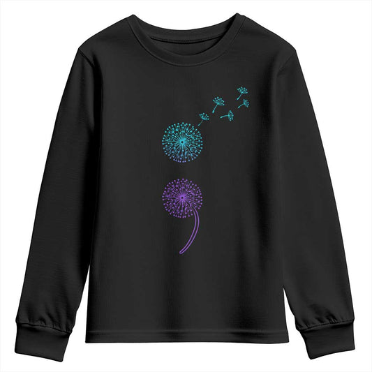 Semicolon Suicide Prevention Support Dandelion Graphic Youth Sweatshirt