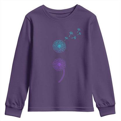 Semicolon Suicide Prevention Support Dandelion Graphic Youth Sweatshirt