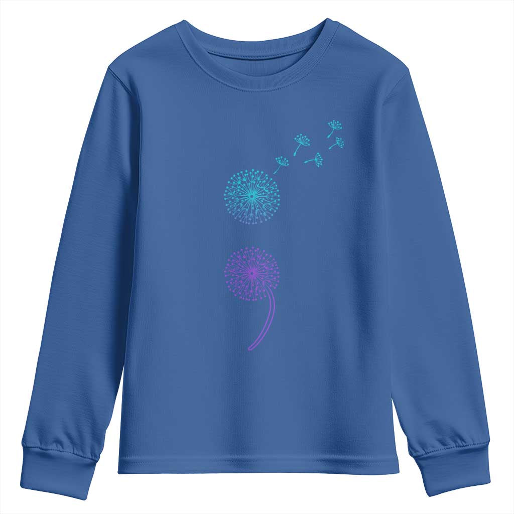 Semicolon Suicide Prevention Support Dandelion Graphic Youth Sweatshirt