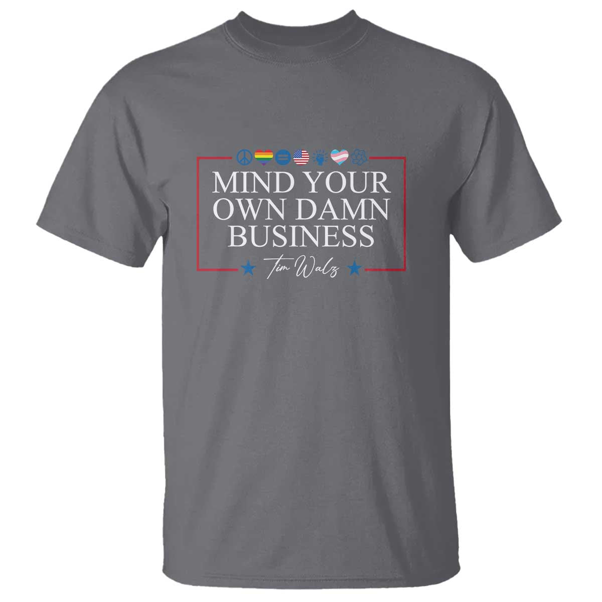 tim-walz-t-shirt-mind-your-own-damn-business-american-lgbt-flag-unity