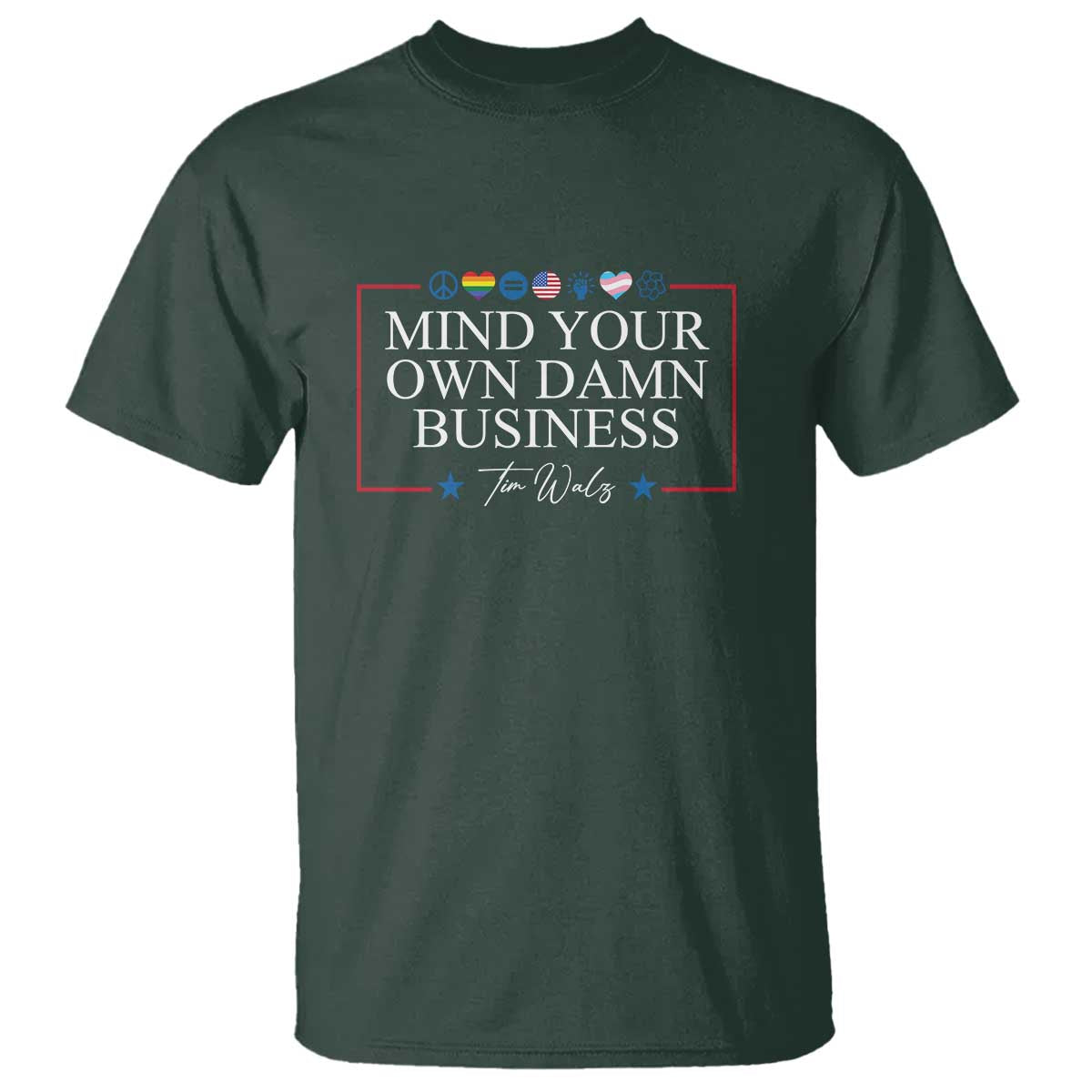 tim-walz-t-shirt-mind-your-own-damn-business-american-lgbt-flag-unity