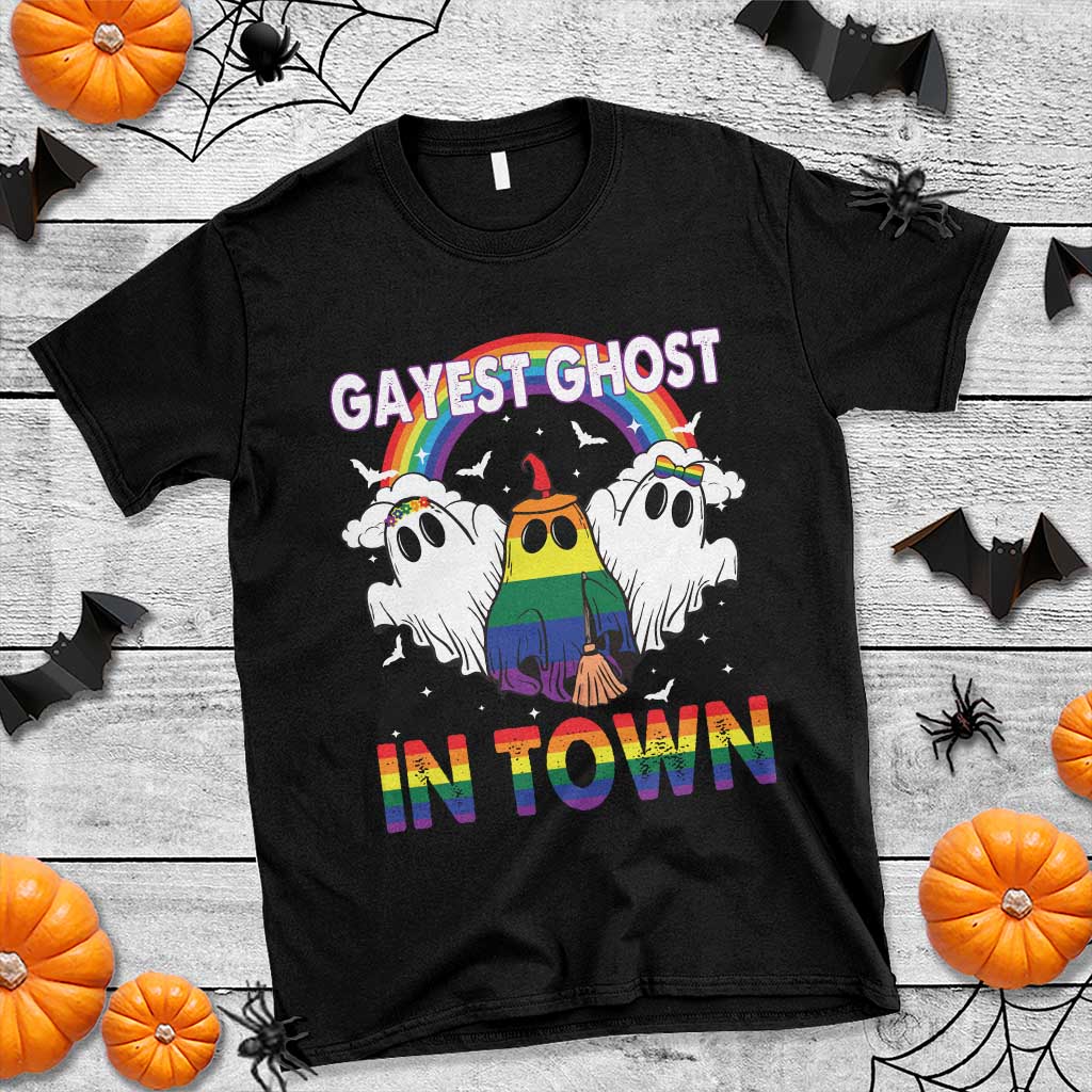 funny-halloween-lgbt-t-shirt-gayest-ghost-in-town-rainbow-flag