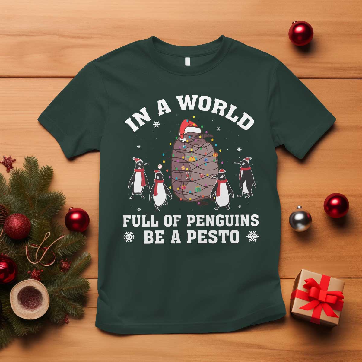 funny-pesto-christmas-penguin-t-shirt-in-a-world-full-of-penguins-be-a-pesto-xmas-santa-hat