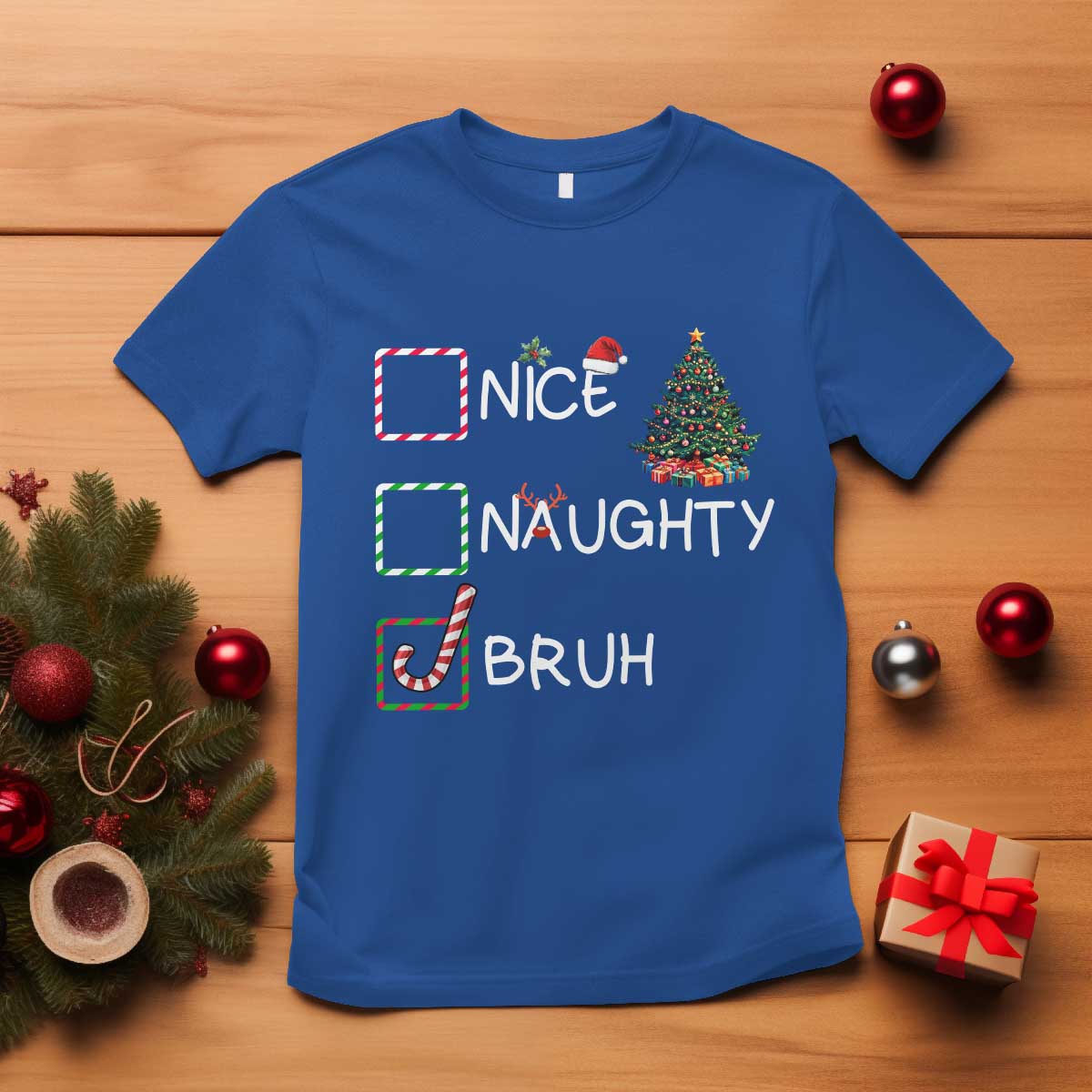 funny-nice-naughty-bruh-t-shirt-christmas-tree-candy-cane