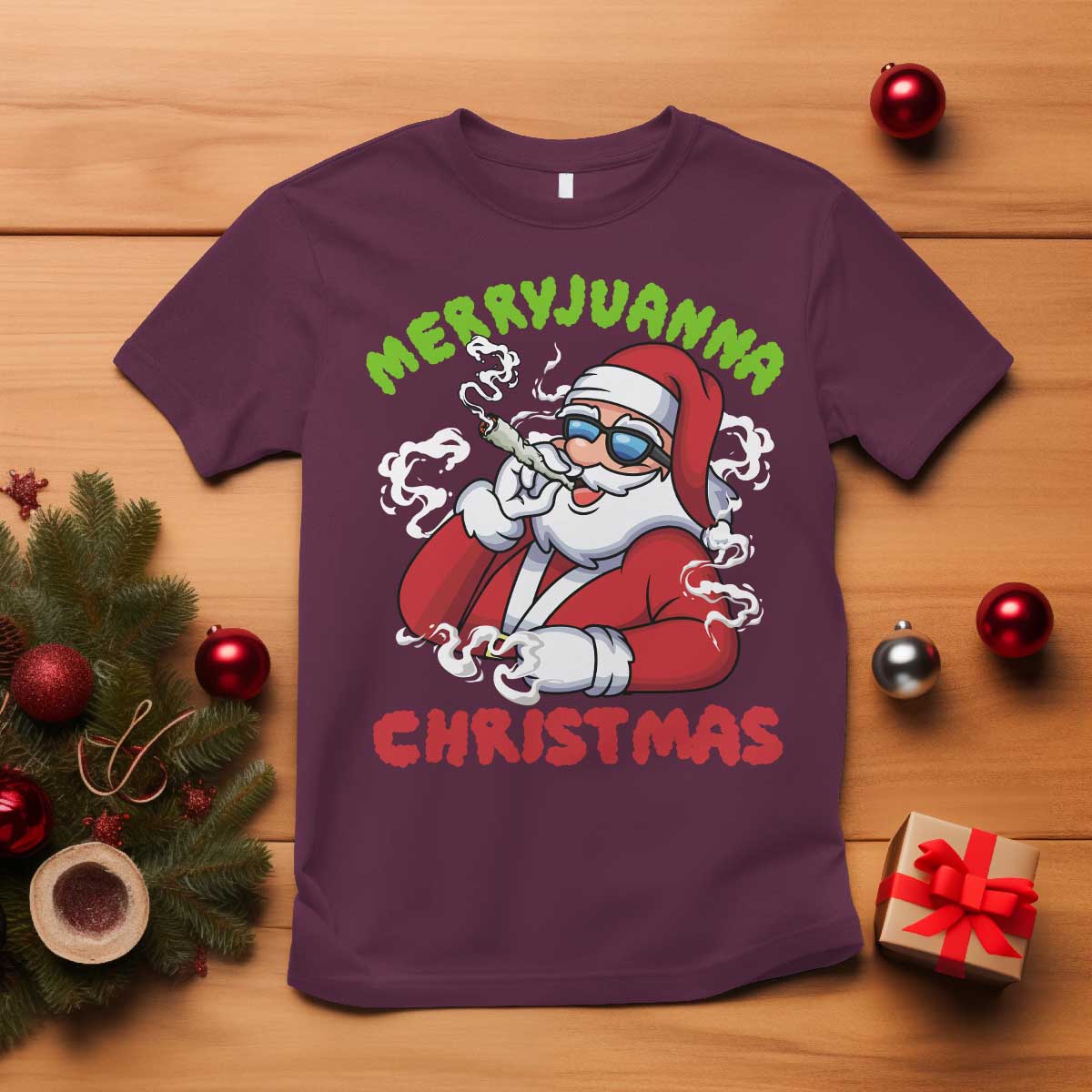 funny-christmas-weed-t-shirt-merryjuanna-christmas-santa-xmas