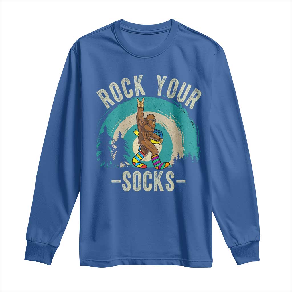 Funny Down Syndrome Support Bigfoot Long Sleeve Shirt Rock Your Socks