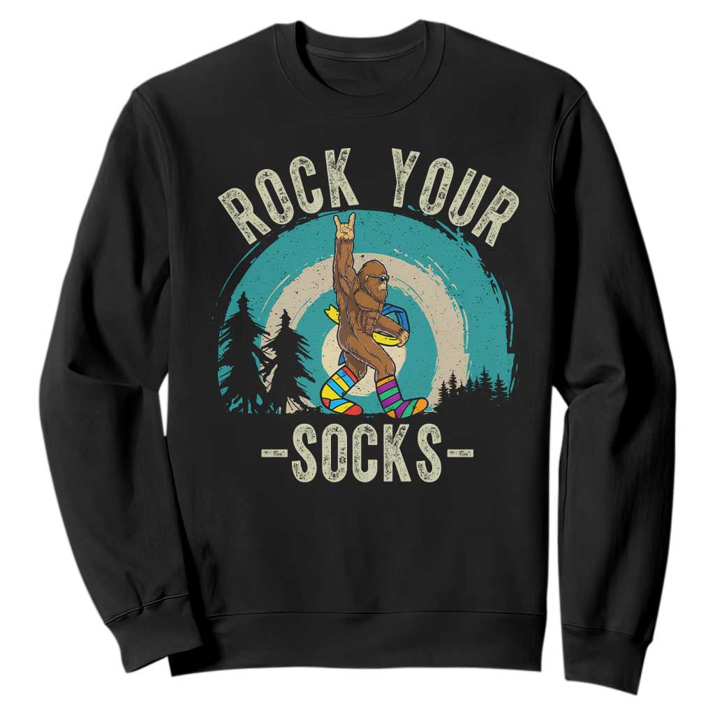 Funny Down Syndrome Support Bigfoot Sweatshirt Rock Your Socks