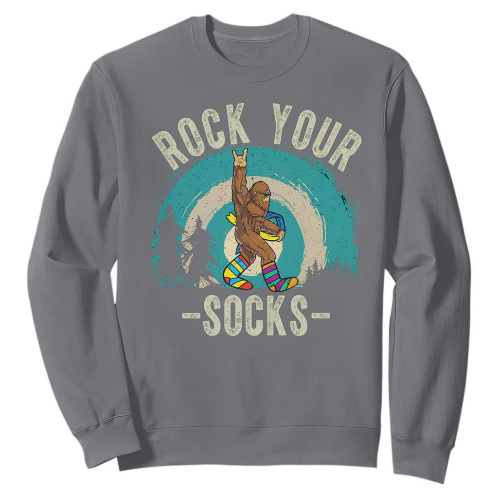 Funny Down Syndrome Support Bigfoot Sweatshirt Rock Your Socks