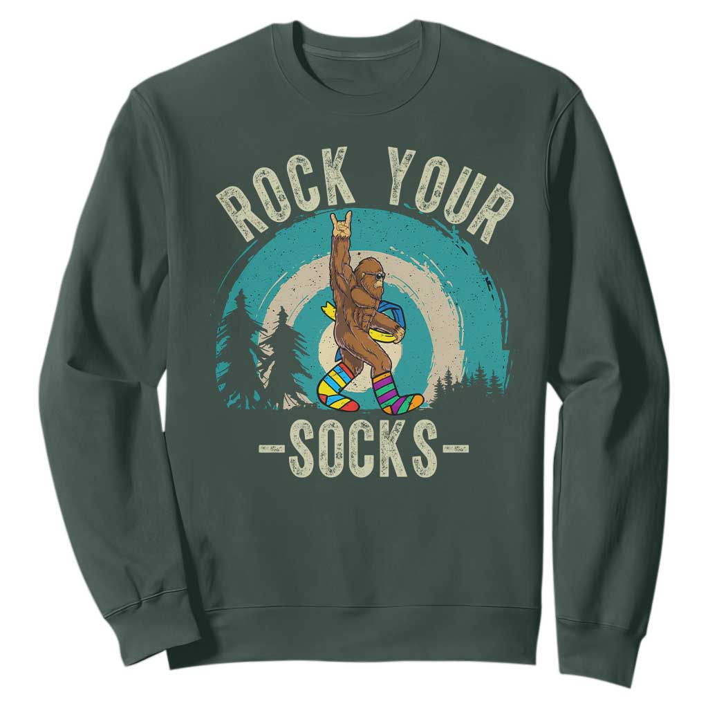 Funny Down Syndrome Support Bigfoot Sweatshirt Rock Your Socks