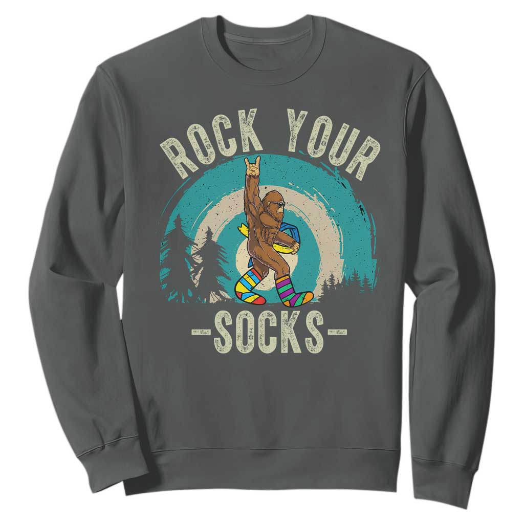 Funny Down Syndrome Support Bigfoot Sweatshirt Rock Your Socks