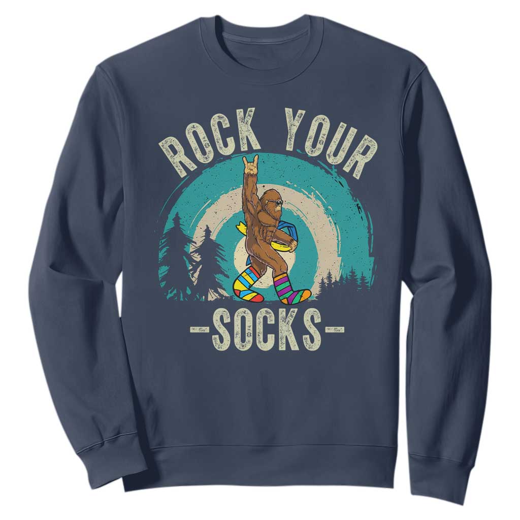 Funny Down Syndrome Support Bigfoot Sweatshirt Rock Your Socks
