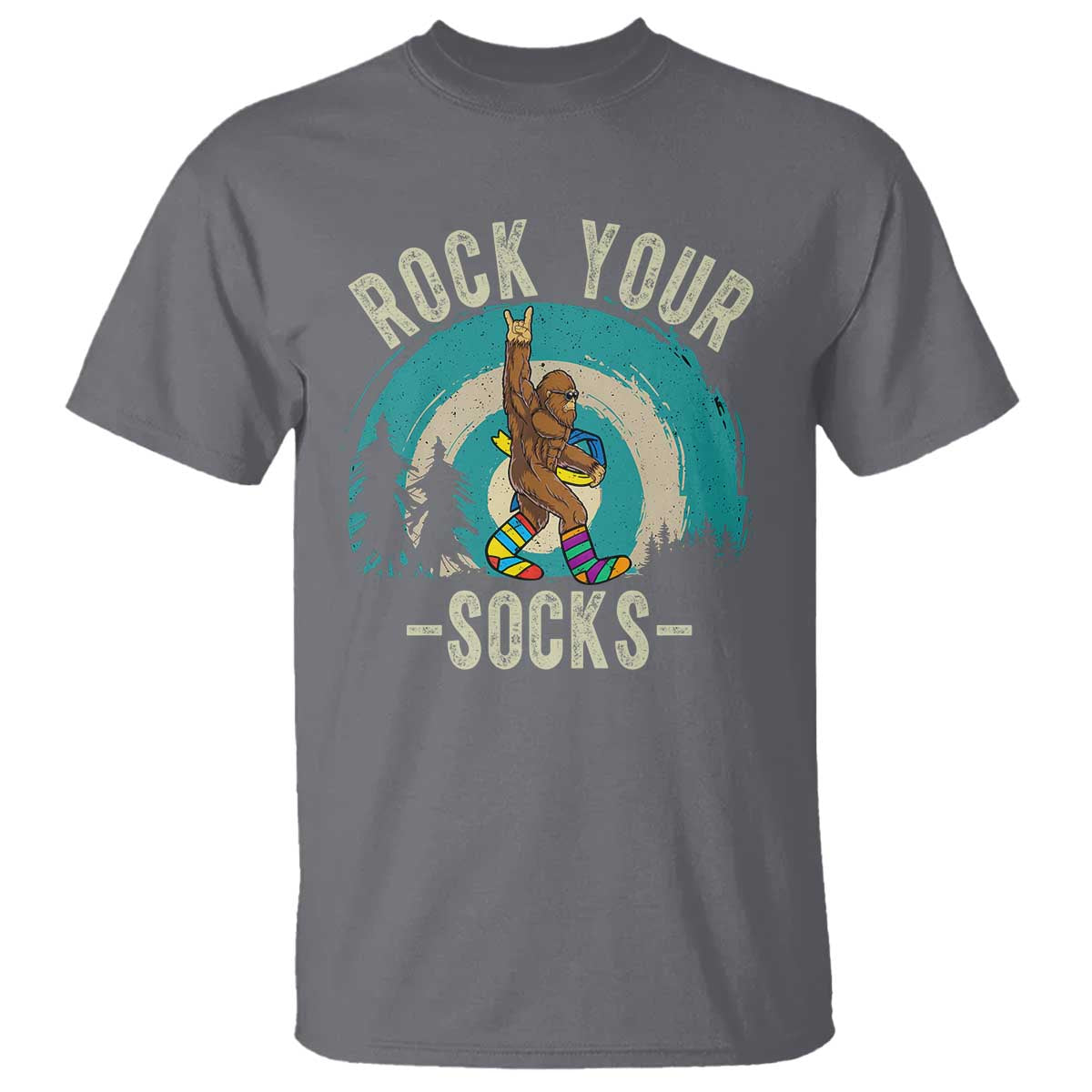Funny Down Syndrome Support Bigfoot T Shirt Rock Your Socks