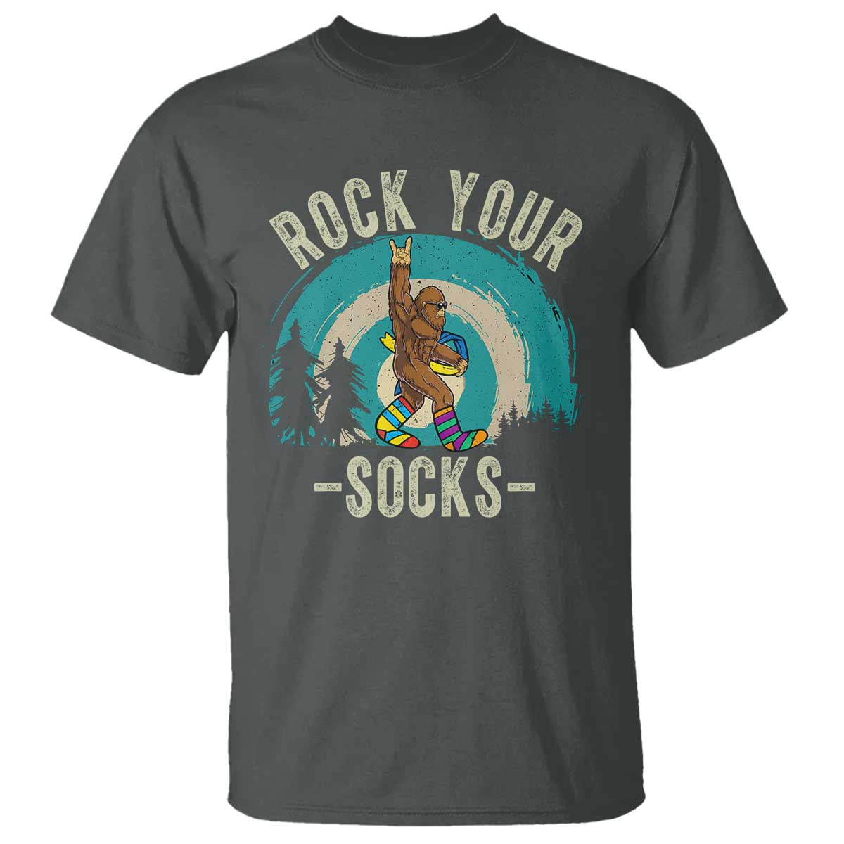 Funny Down Syndrome Support Bigfoot T Shirt Rock Your Socks