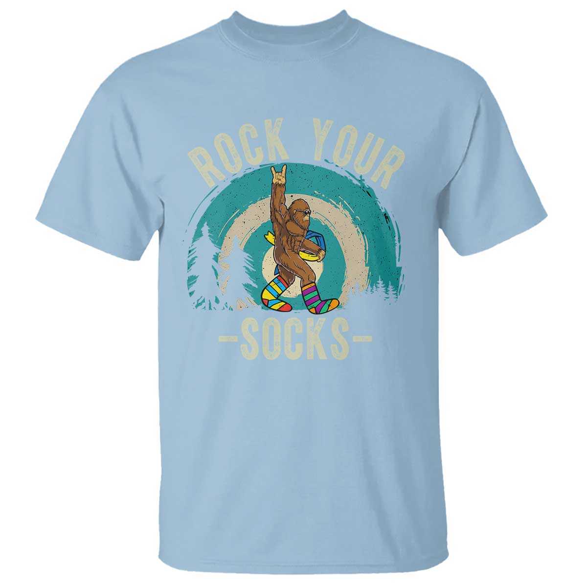 Funny Down Syndrome Support Bigfoot T Shirt Rock Your Socks