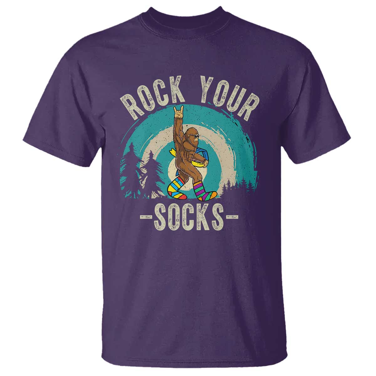 Funny Down Syndrome Support Bigfoot T Shirt Rock Your Socks
