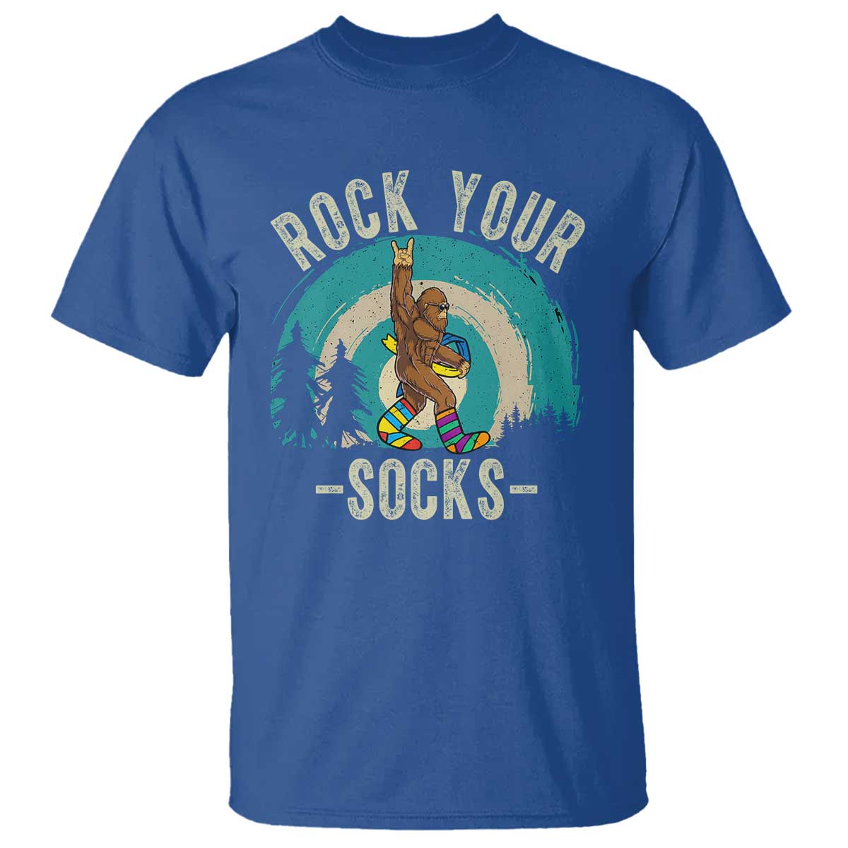 Funny Down Syndrome Support Bigfoot T Shirt Rock Your Socks