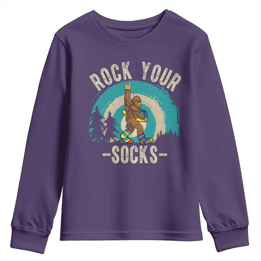 Funny Down Syndrome Support Bigfoot Youth Sweatshirt Rock Your Socks