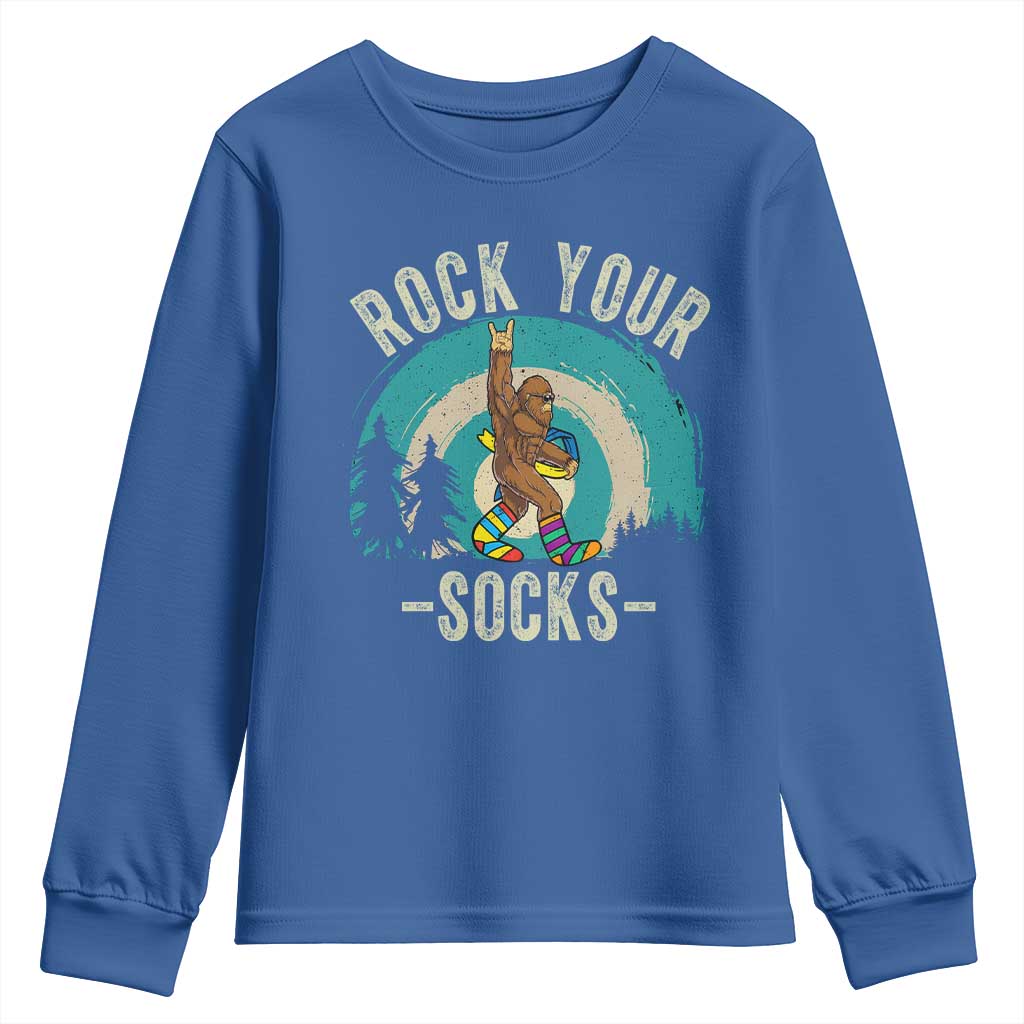Funny Down Syndrome Support Bigfoot Youth Sweatshirt Rock Your Socks