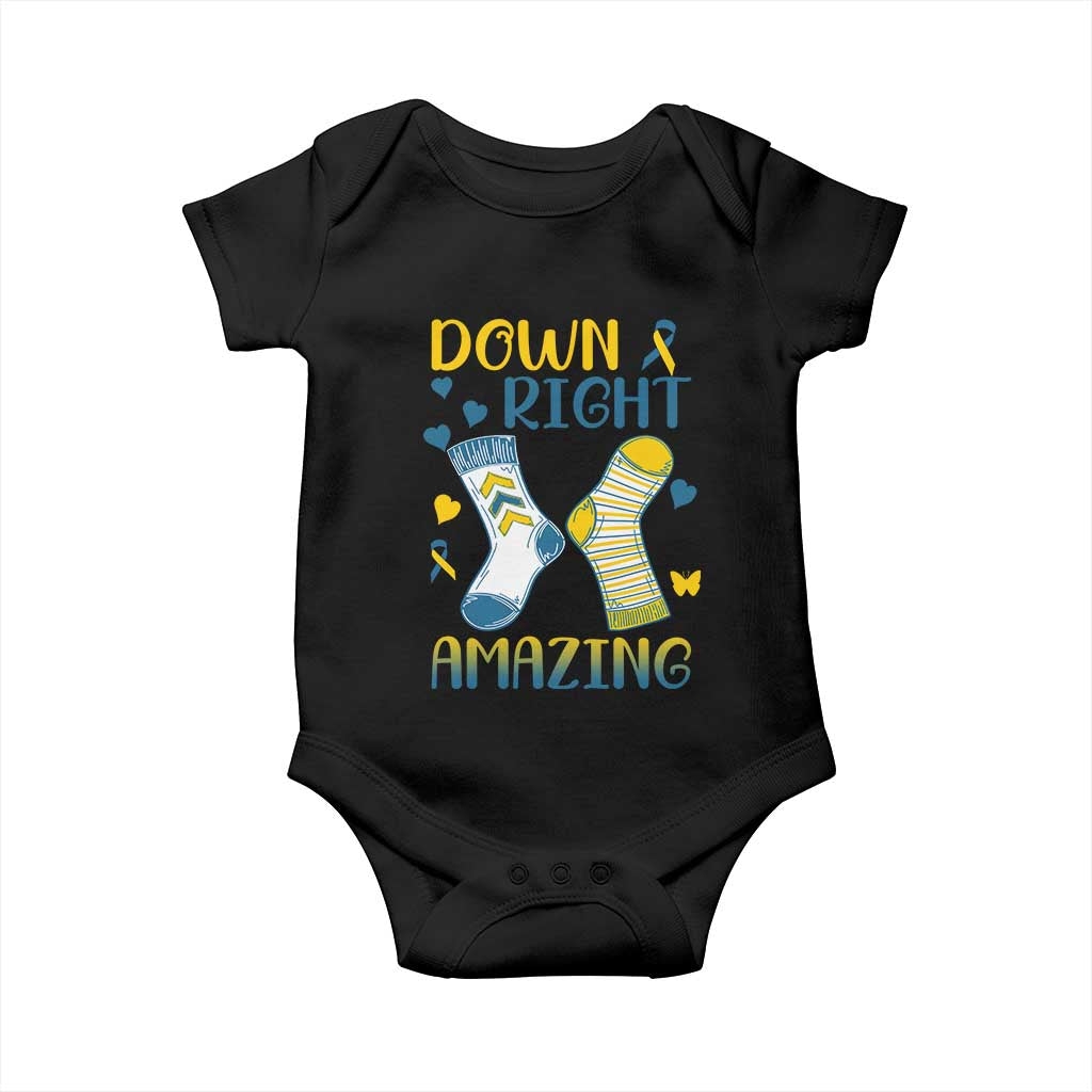 Down Right Amazing Baby Onesie Down Syndrome Support Socks Ribbon