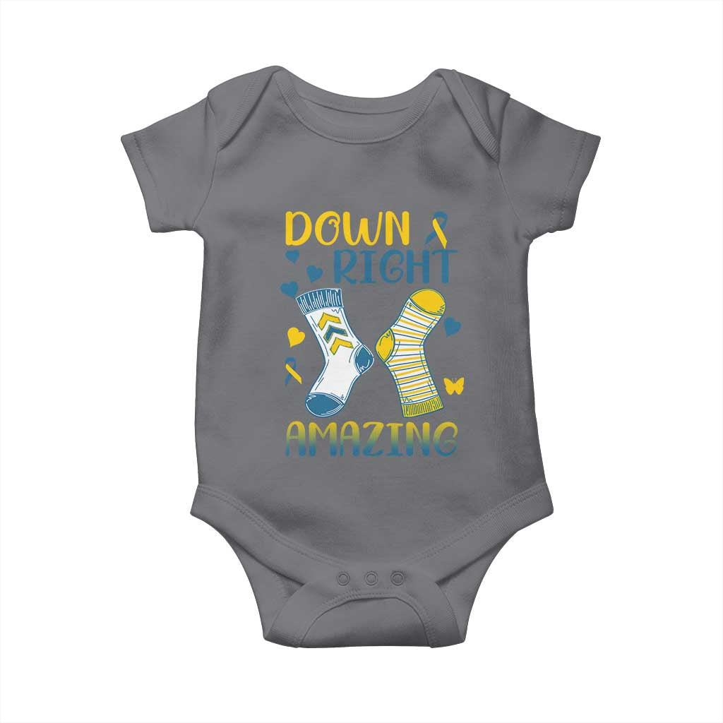 Down Right Amazing Baby Onesie Down Syndrome Support Socks Ribbon