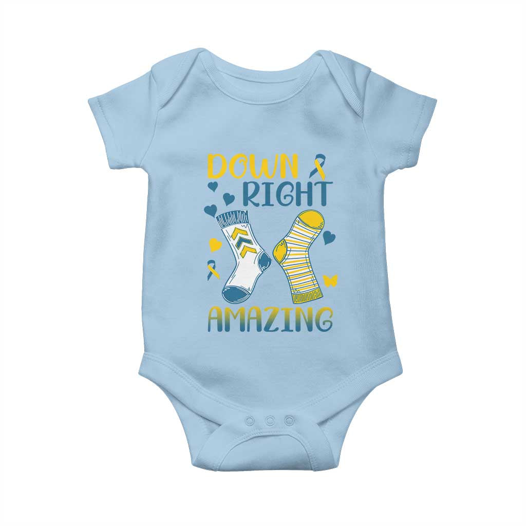 Down Right Amazing Baby Onesie Down Syndrome Support Socks Ribbon