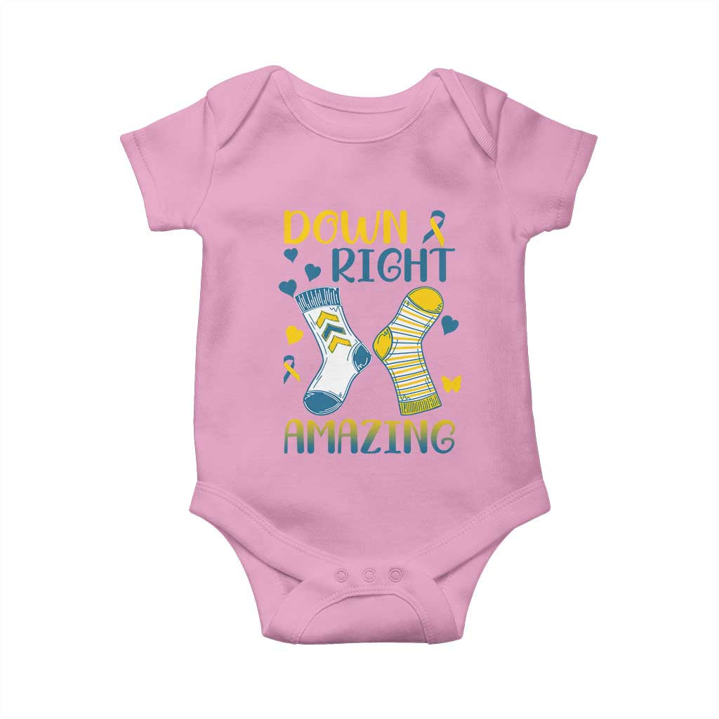 Down Right Amazing Baby Onesie Down Syndrome Support Socks Ribbon