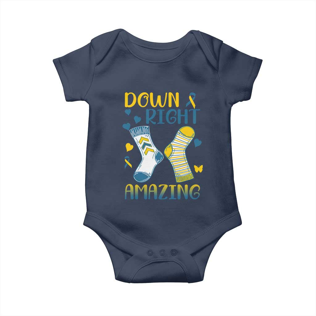 Down Right Amazing Baby Onesie Down Syndrome Support Socks Ribbon