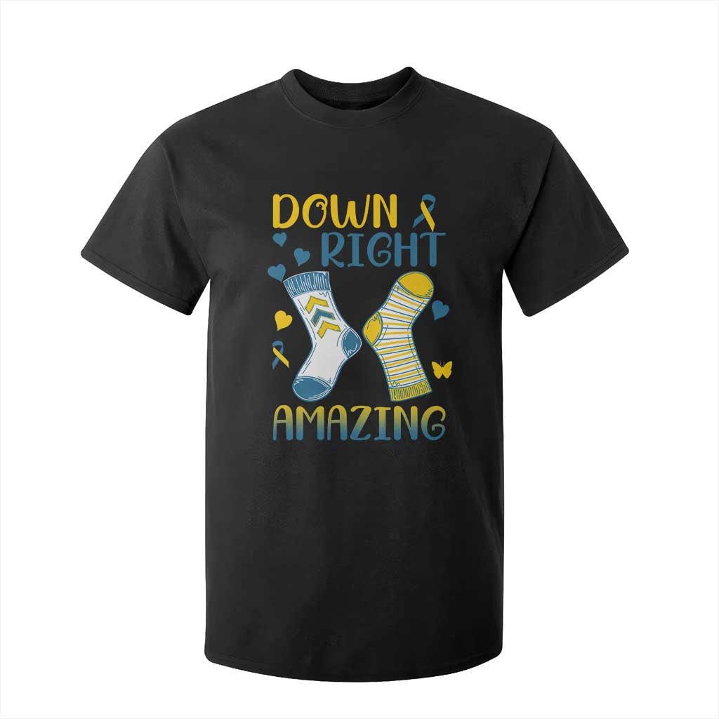 Down Right Amazing T Shirt For Kid Down Syndrome Support Socks Ribbon