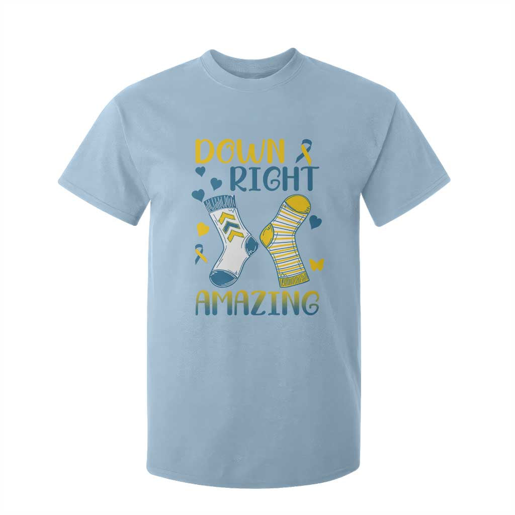 Down Right Amazing T Shirt For Kid Down Syndrome Support Socks Ribbon