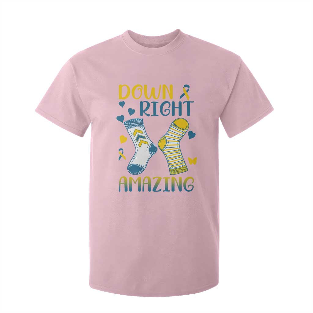 Down Right Amazing T Shirt For Kid Down Syndrome Support Socks Ribbon