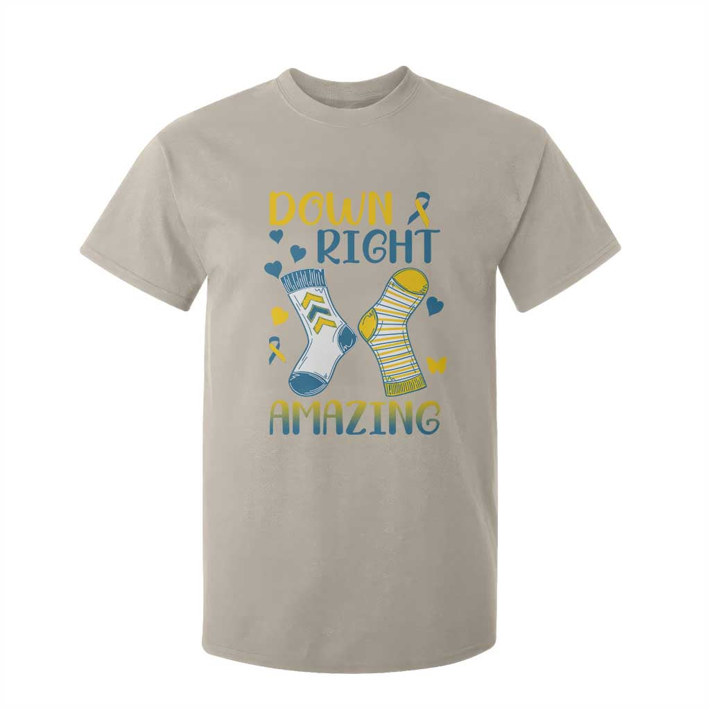Down Right Amazing T Shirt For Kid Down Syndrome Support Socks Ribbon