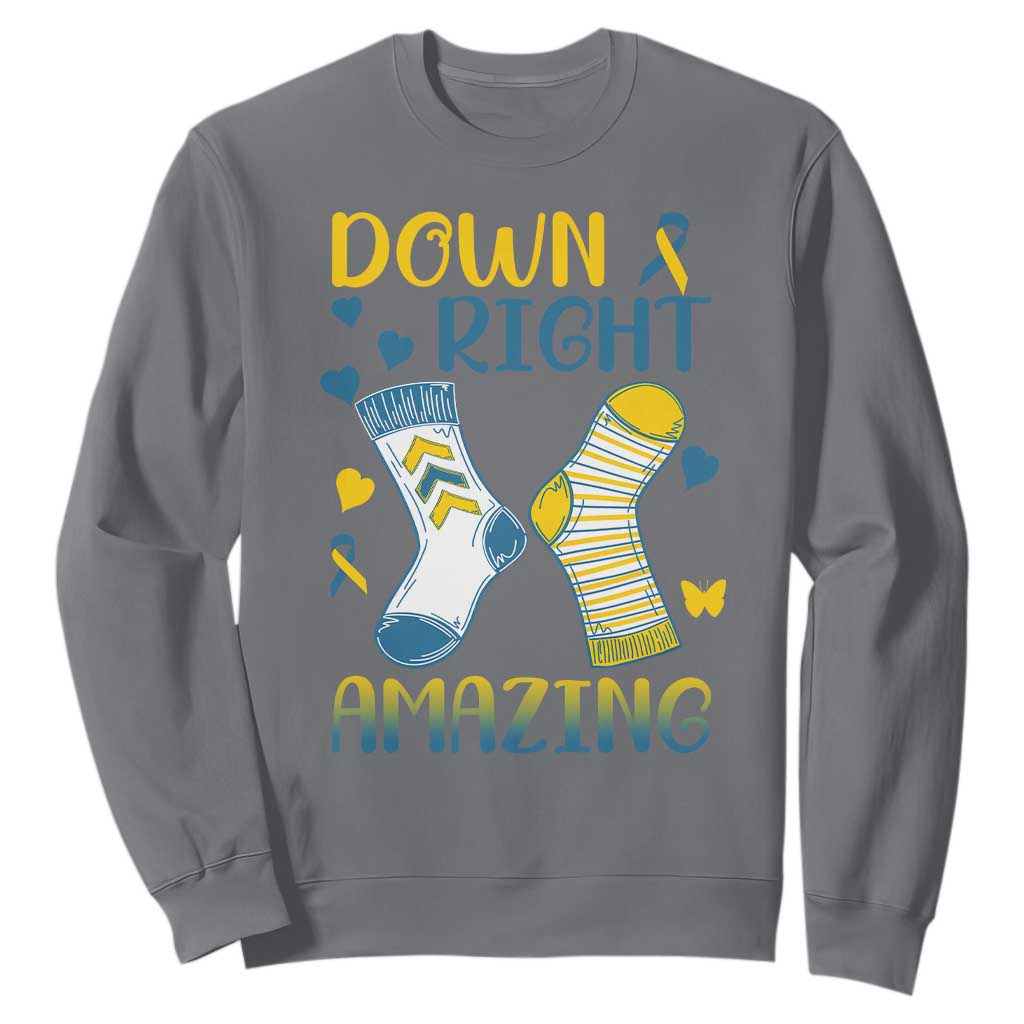 Down Right Amazing Sweatshirt Down Syndrome Support Socks Ribbon